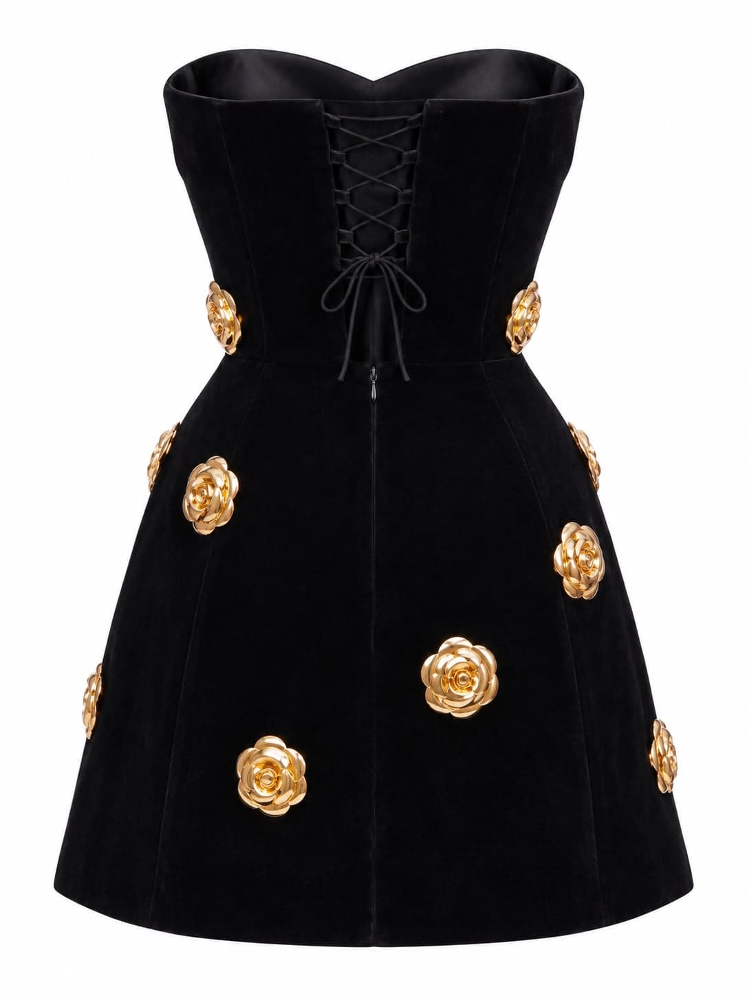 Golden Bloom Mini Dress