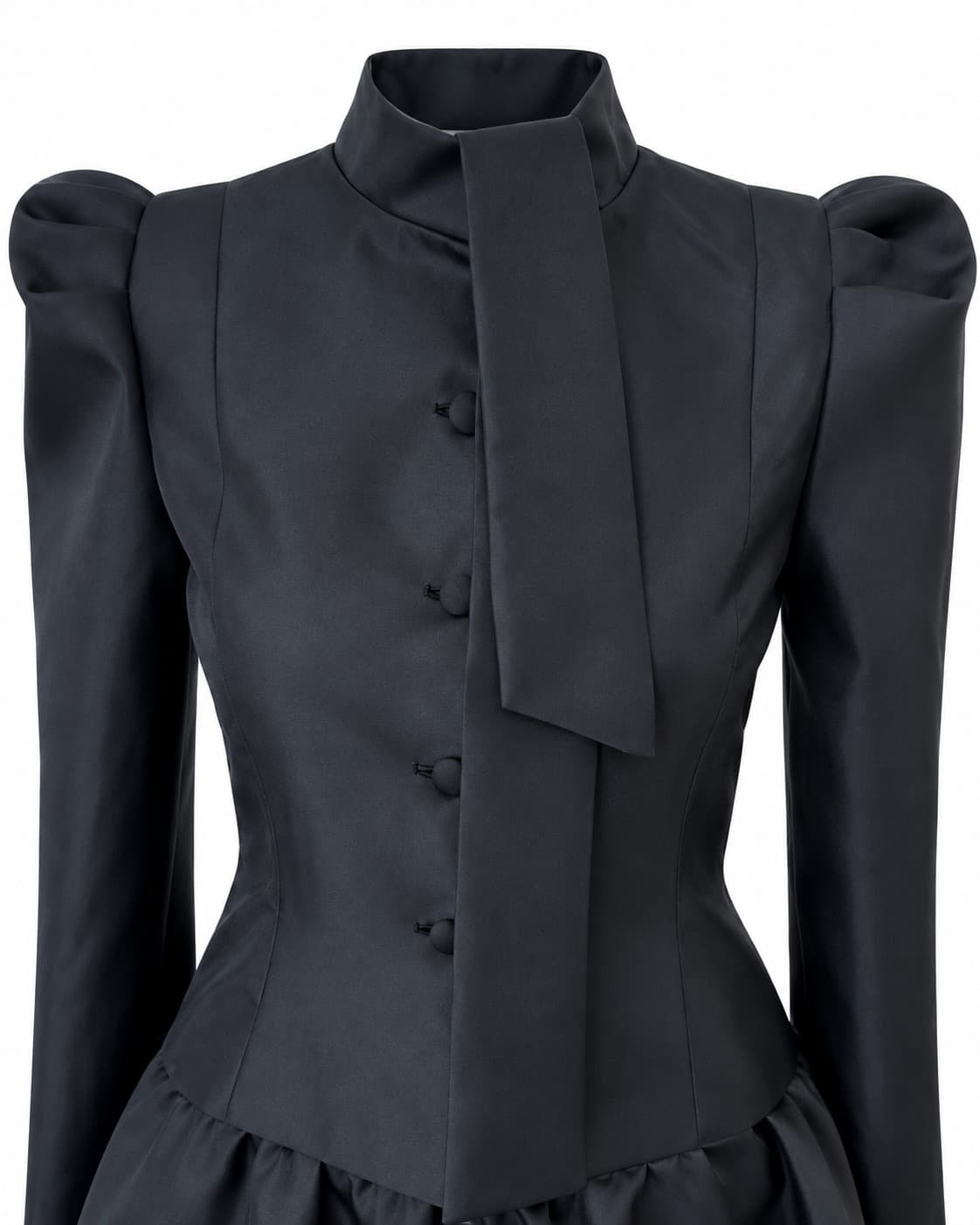 Stand collar with the narrow front tie