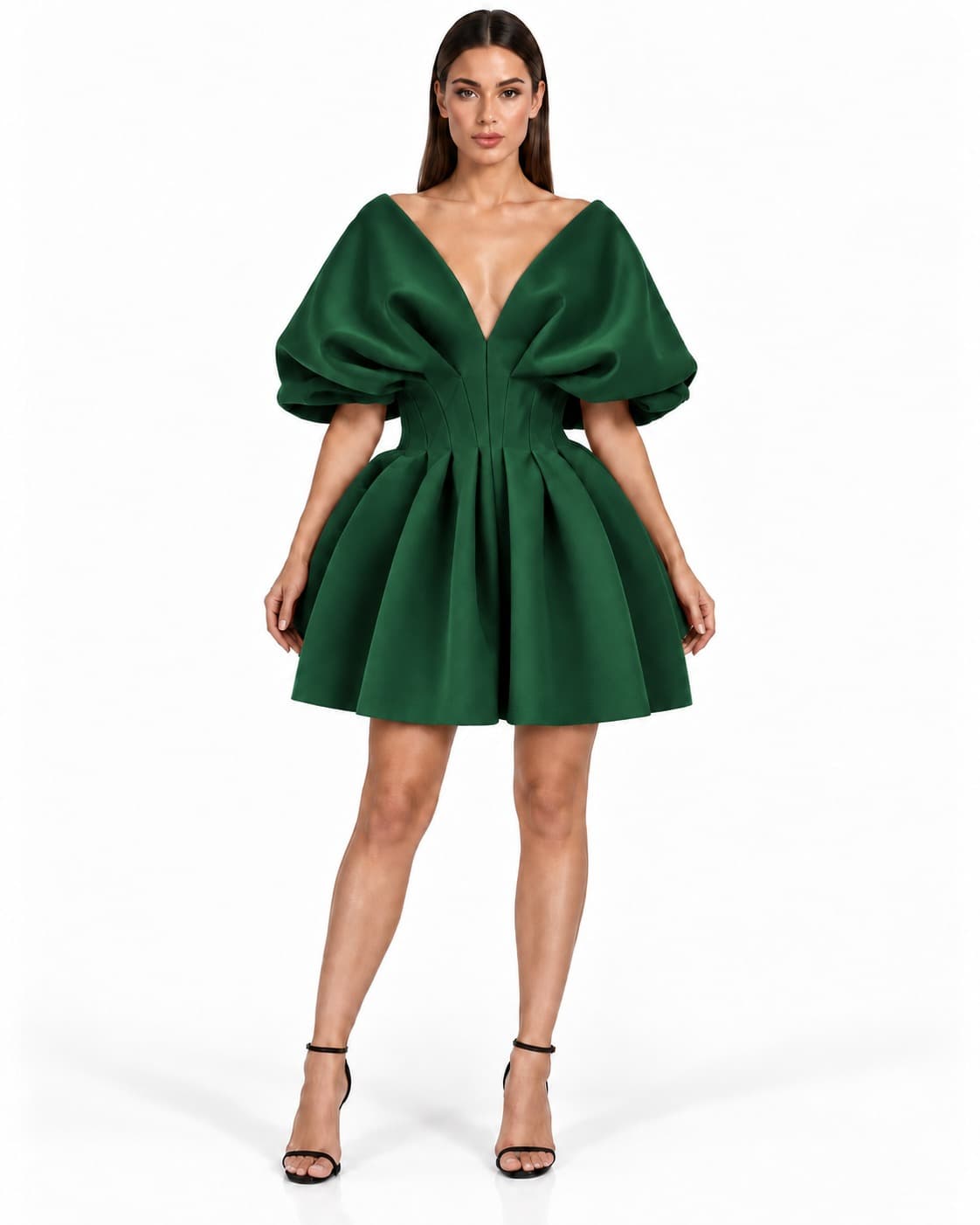 Butterfly worn in dark green