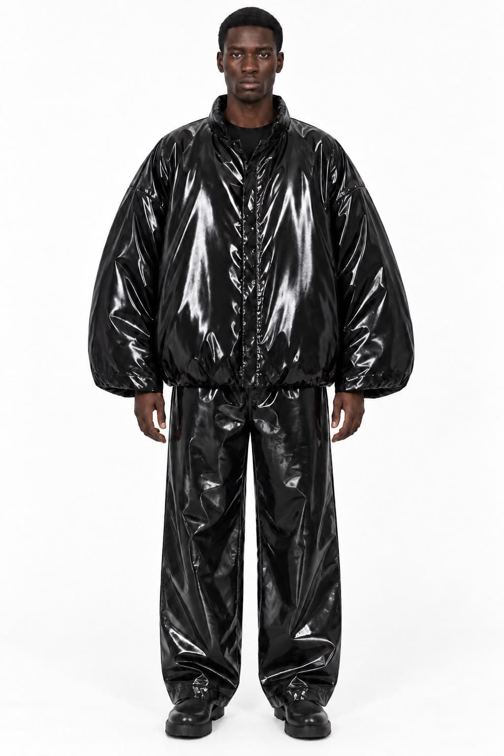 Noir Vinyl Puffer Set