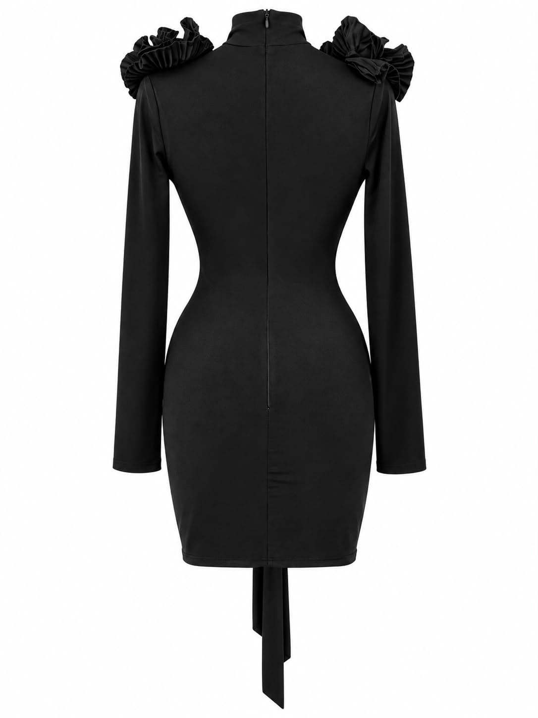 Noir Bloom Mini Dress