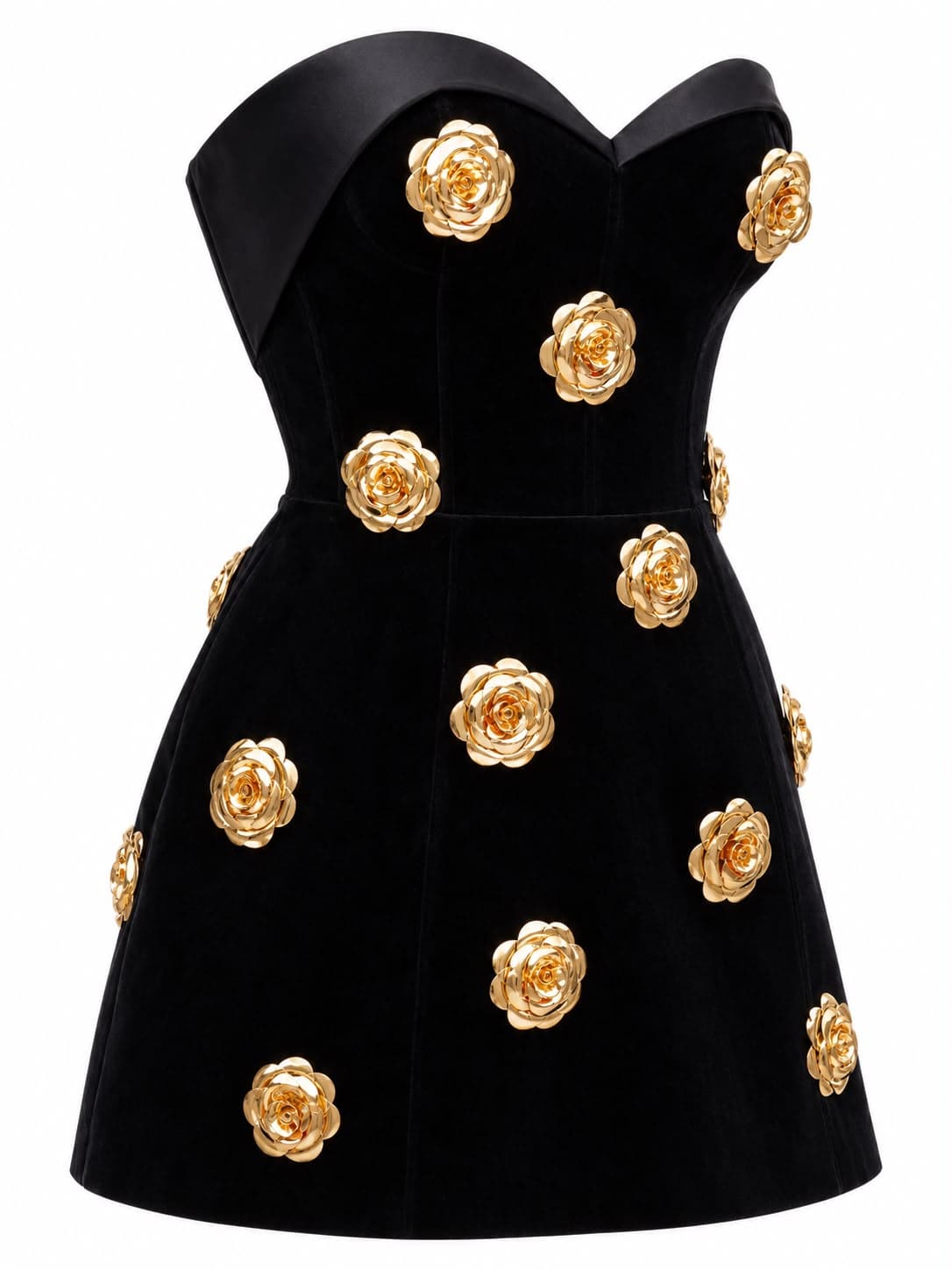 Golden Bloom Mini Dress