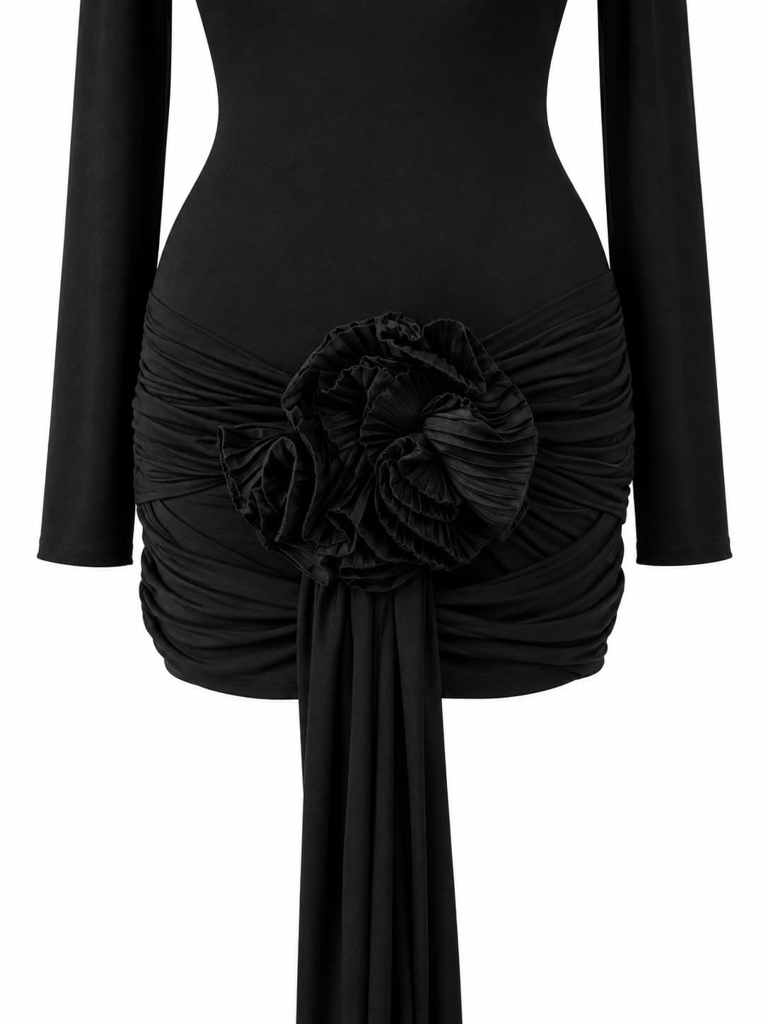 Noir Bloom Mini Dress