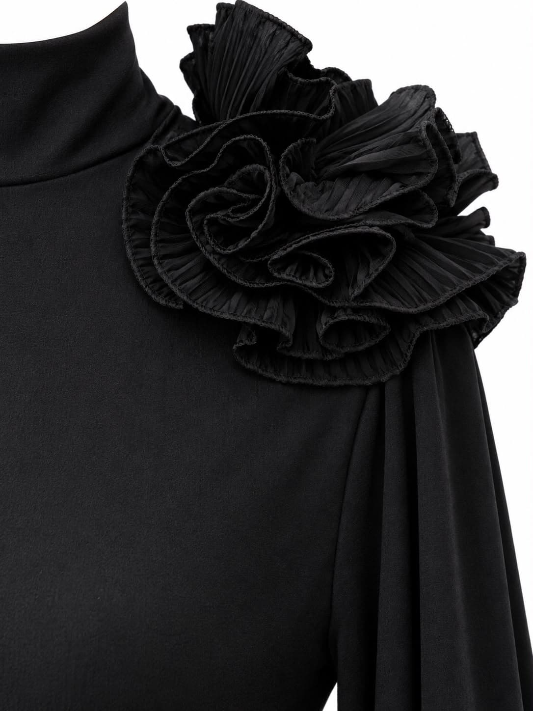 Noir Bloom Mini Dress