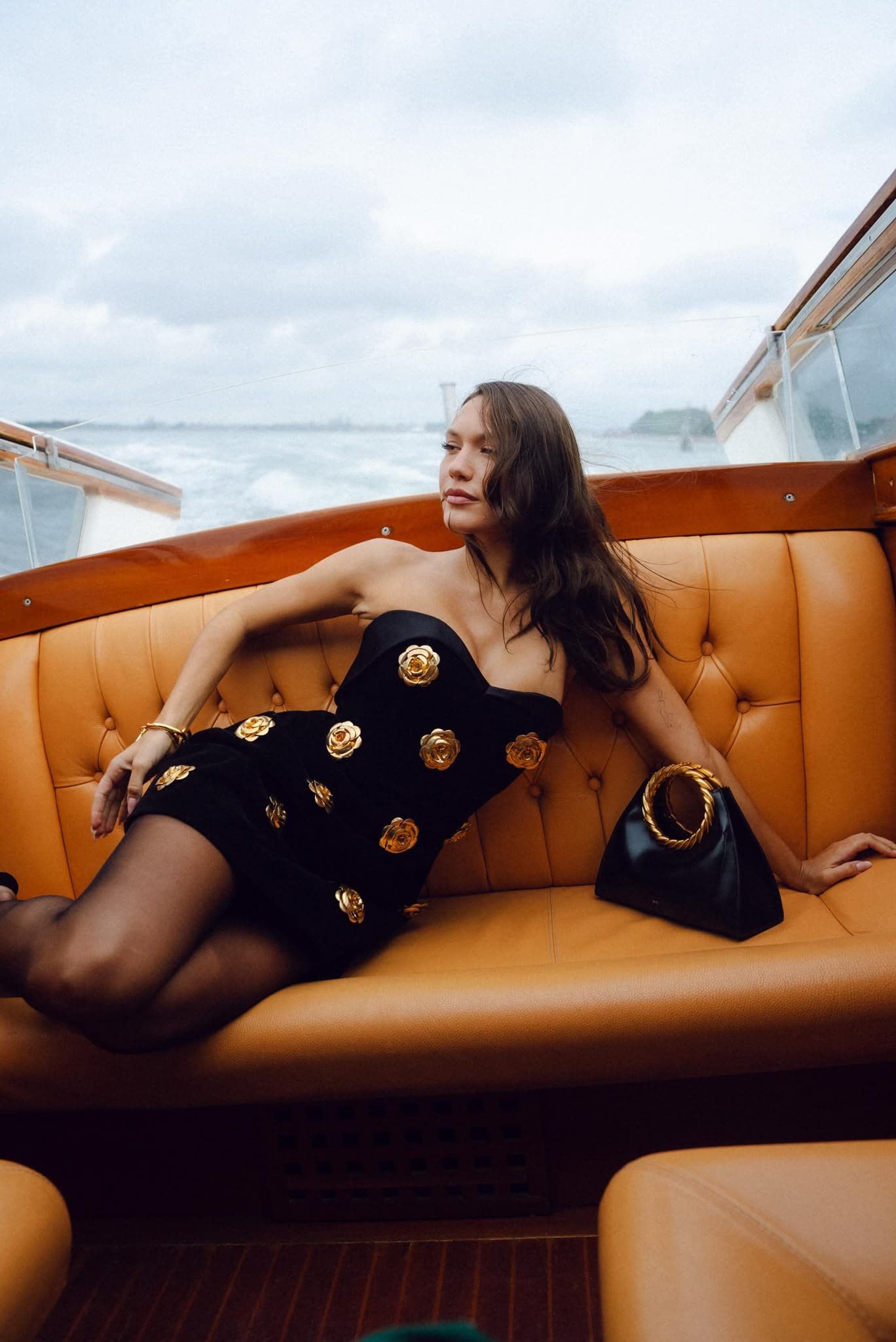 Golden Bloom Mini Dress