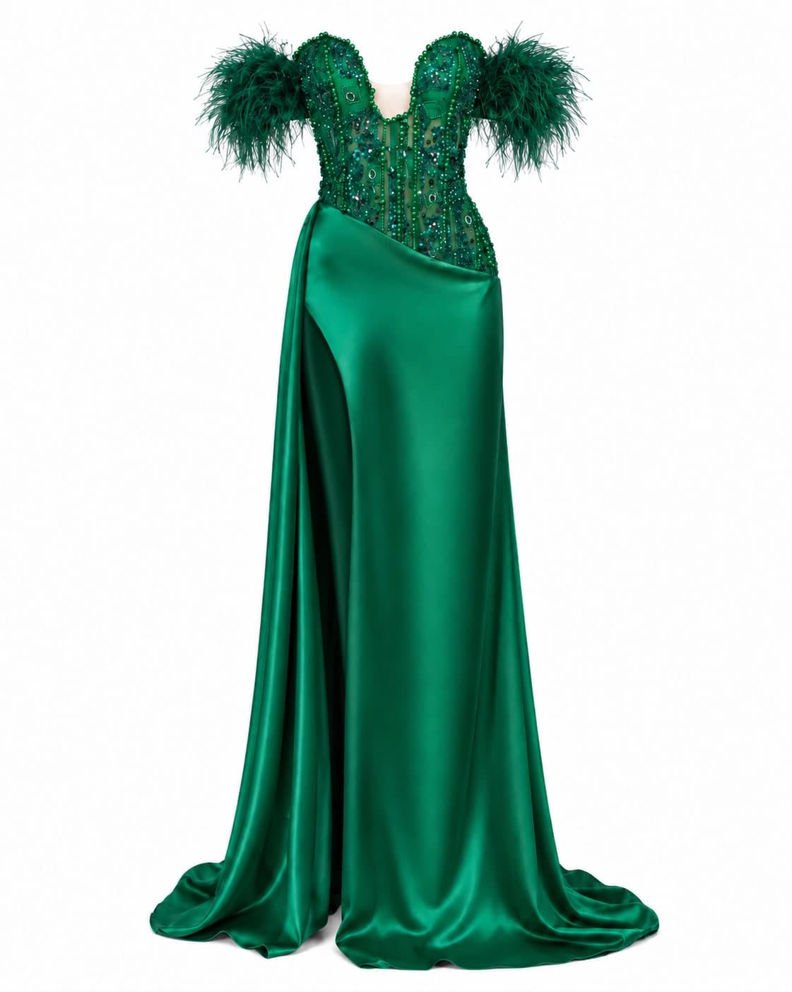 Plume Émeraude Gown, front